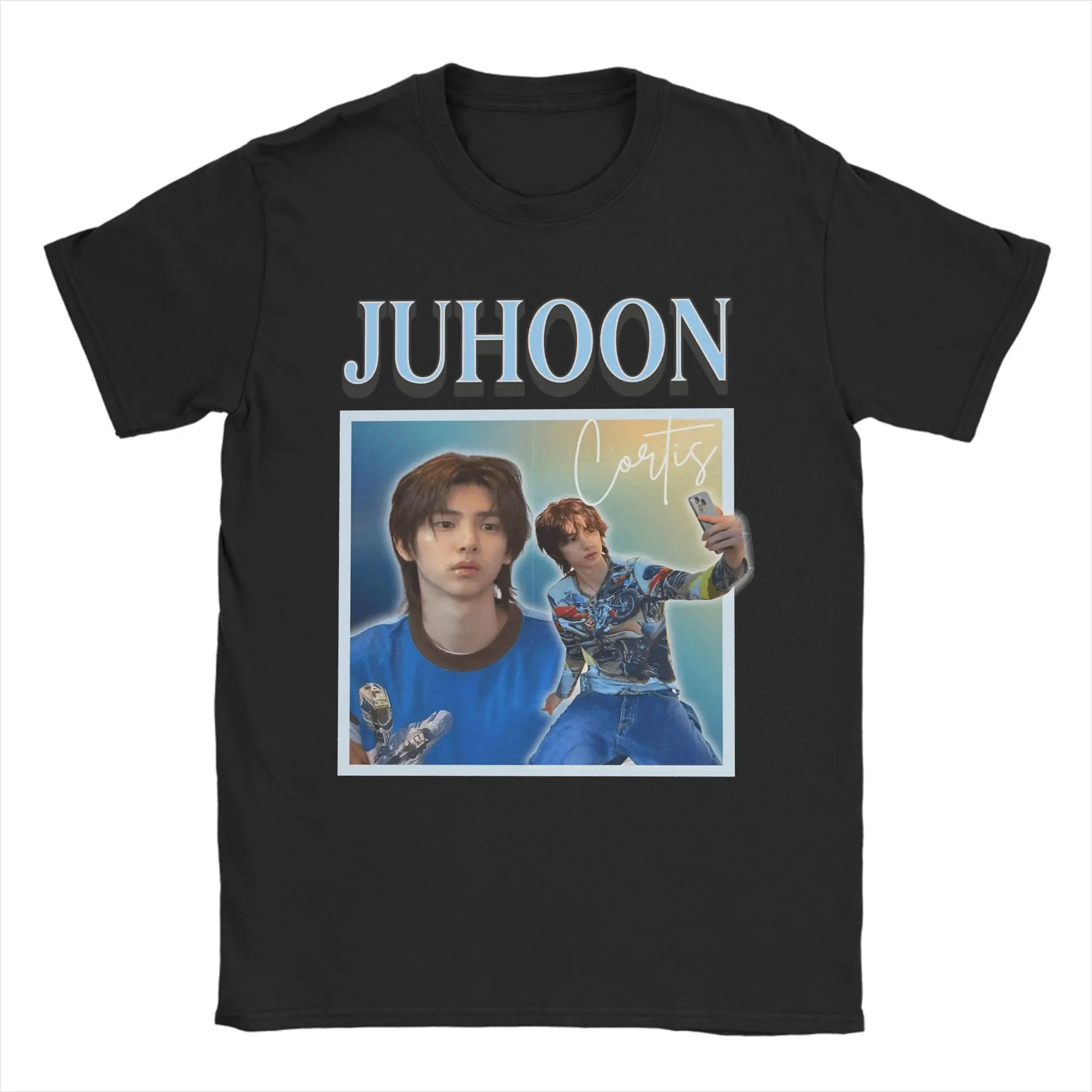 

Винтажная футболка CORTIS Juhoon Kpop, мужская футболка с круглым воротником из чистого хлопка, футболка с короткими рукавами, летняя одежда