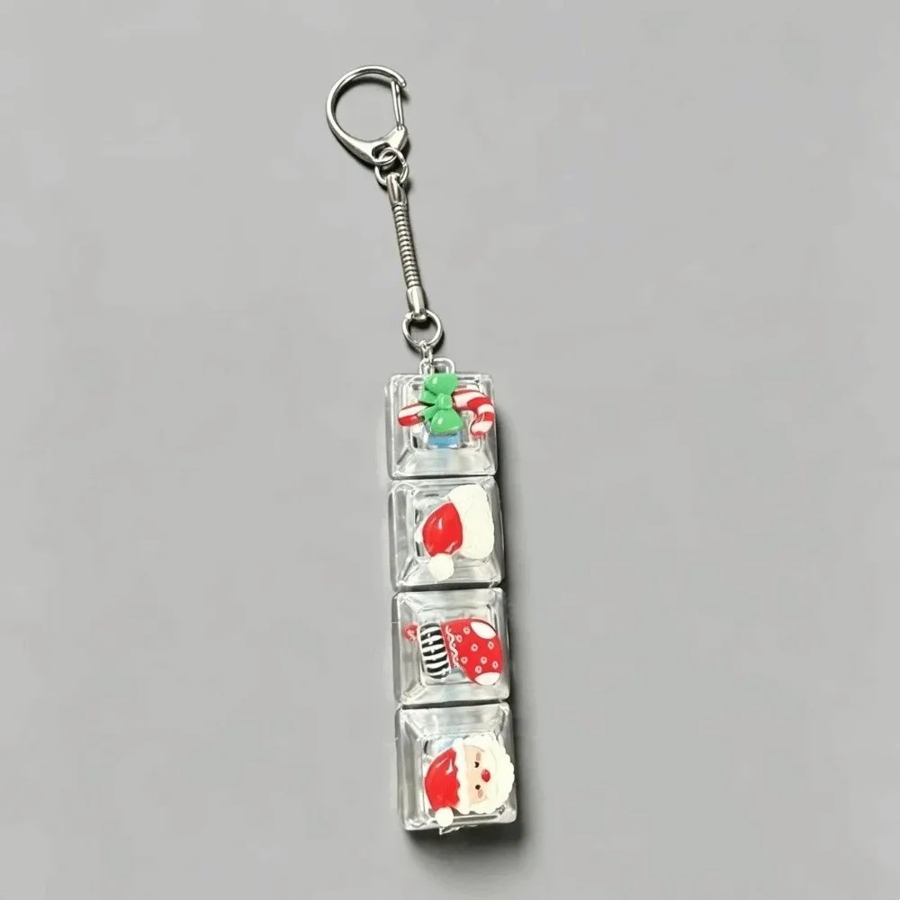 4-Key Decompression Button Cute Glow Design Christmas Snowman Mini Keyboard Pendant Snowflake Santa Claus Luminous