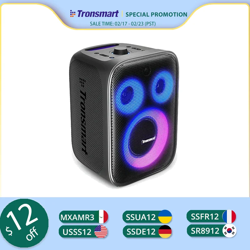 

Tronsmart Halo 200 Speaker Bluetooth Speaker with 3 Way Sound System, 120W, Built-in/Wired Mic, Guitar Input, APP Control