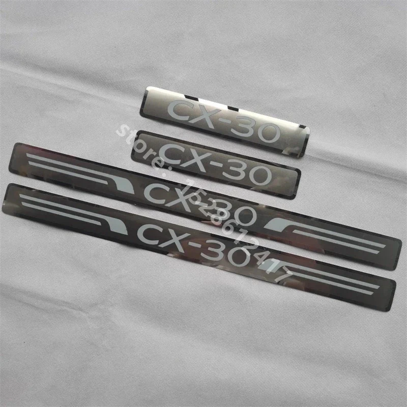 Stainless Steel Rear Bumper Protector Sill Trunk Tread Plate Trim Scuff Plate/Door Sill For MAZDA CX-30 CX30 2019 2020-2024