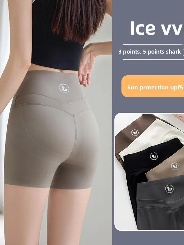 

Women's Outdoor Wearable Sun Protection Pants Tee-Quarter Length Yoga Pilates Thin Se Pants Bot for Cycling