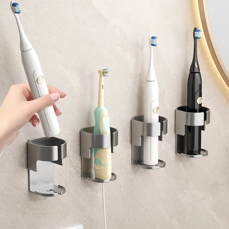 Electric Toothbrush Holder Rack Saves Space Seamless Bathroom Self-adhesive Wall-mounted Toothbrush Storage Base