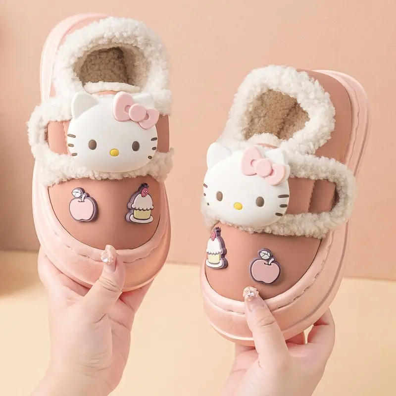 Hot Girl Kuromi Kawaii Fashion Cartoon Winter Student Anime Keep Warm Wear-Resistant Child Non Slip Cotton Slippers New Style