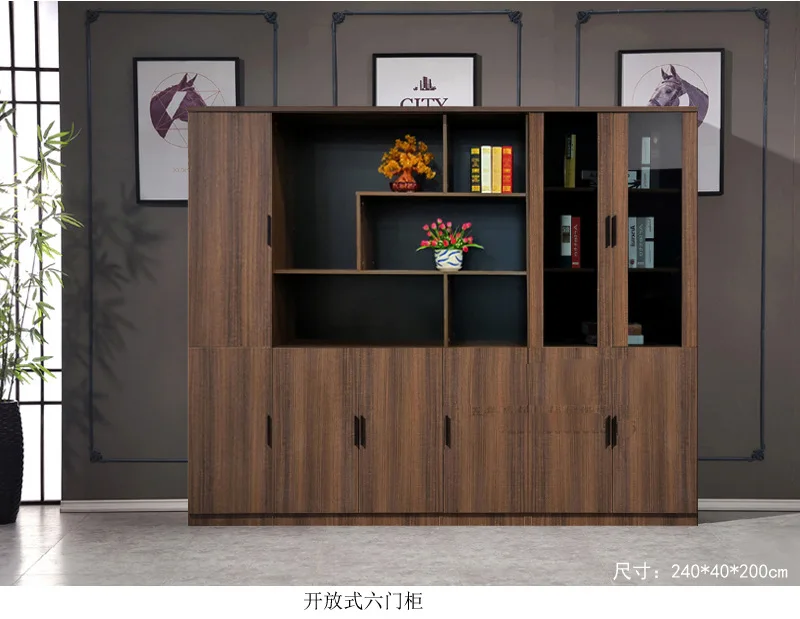 

Office file cabinet combination wooden file cabinet Certificate cabinet Panel floor bookcase with lock storage cabinet