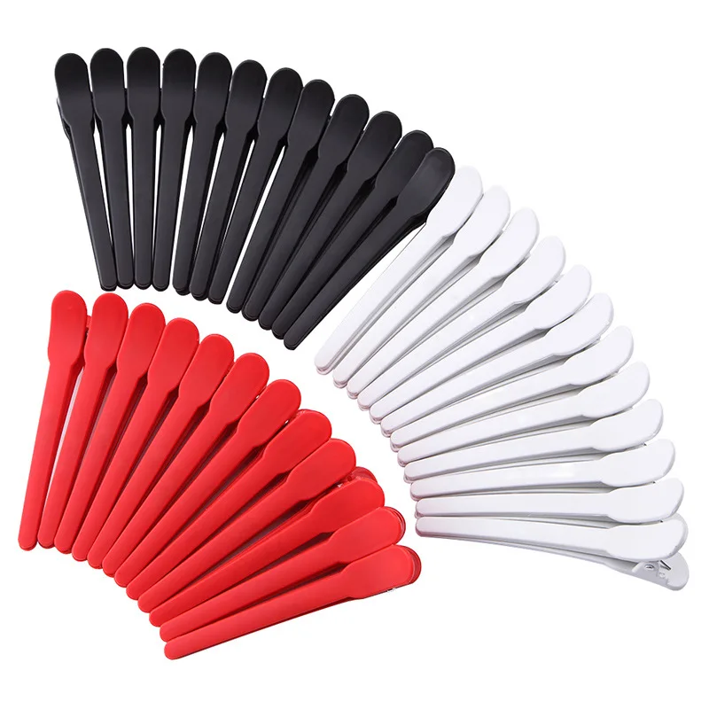 12pcs Duck Mmouth Multicolor Hair Bang Plastic Positioning Clip for Hairdressing Salon Baber Cutting Use