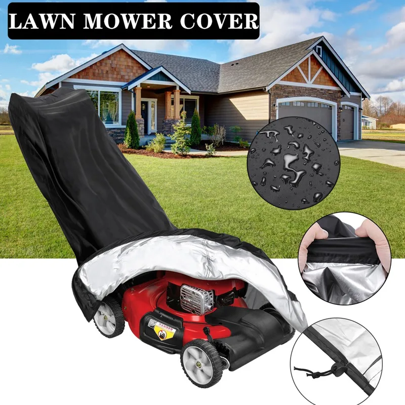 Outdoor Hand-pushed Lawn Mower Rainproof Cover Gardening Tools Protection Supplies Yard Tractor Waterproof Anti-UV Oxford Cloth