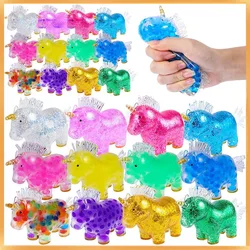 One-horned horse colorful ball decompression toy squeezing vent grape ball pinching music Random color