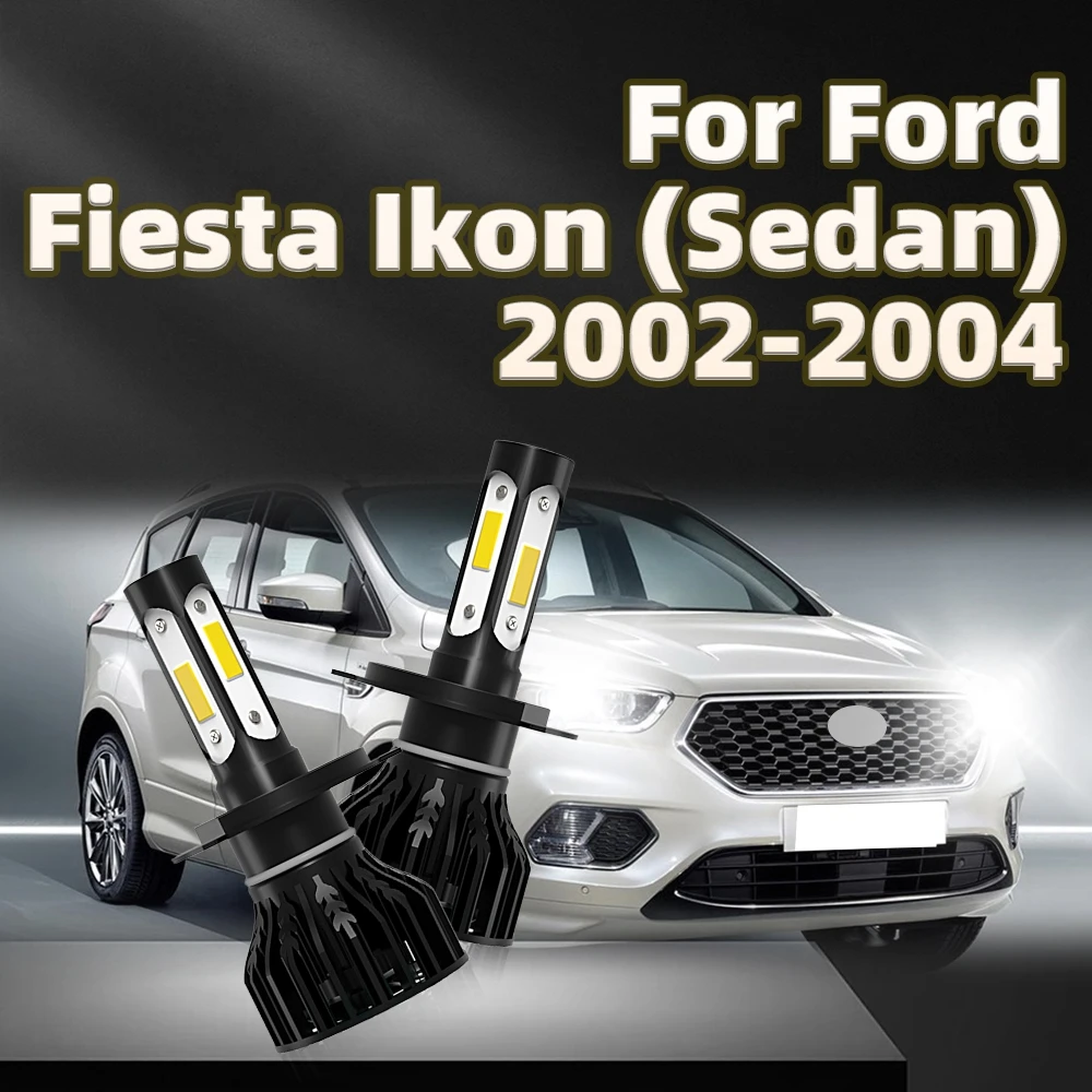 

2Pcs Led Lamp High Bright 30000LM Car Lights 6000K White Headlight Bulb For Ford Fiesta Ikon Sedan 2002 2003 2004