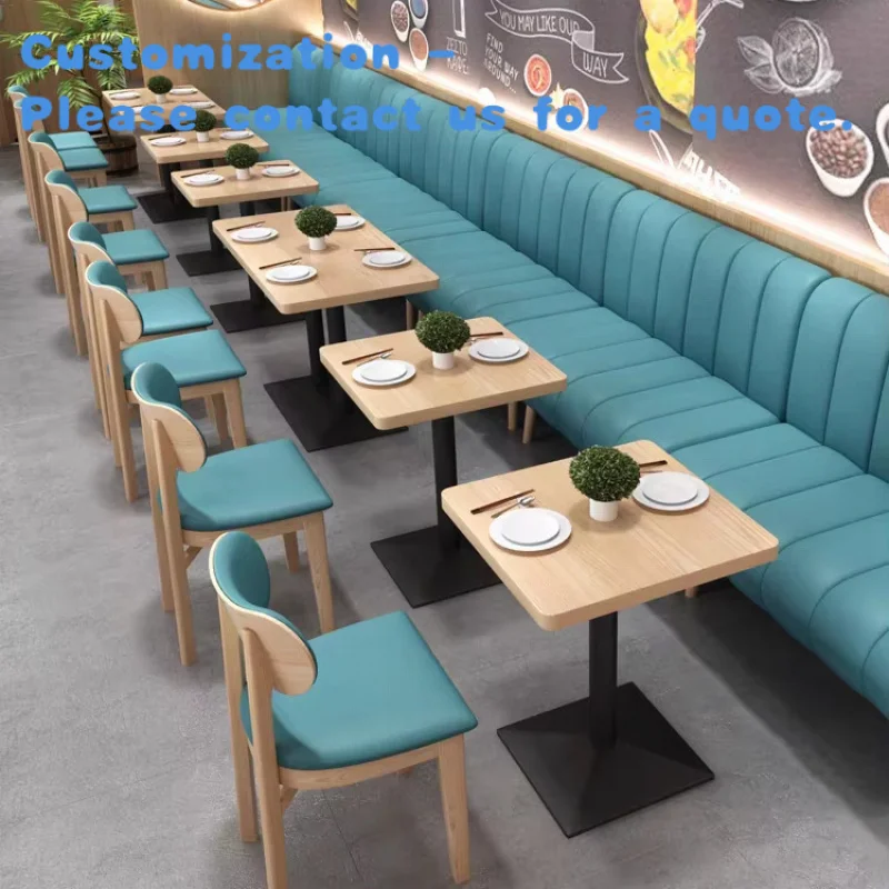 

custom.Factory Price Nordic Wall Sofas Solid Wood Table and Chair Sets Comfortable Custom Cafe Restaurant Commercial Furniture
