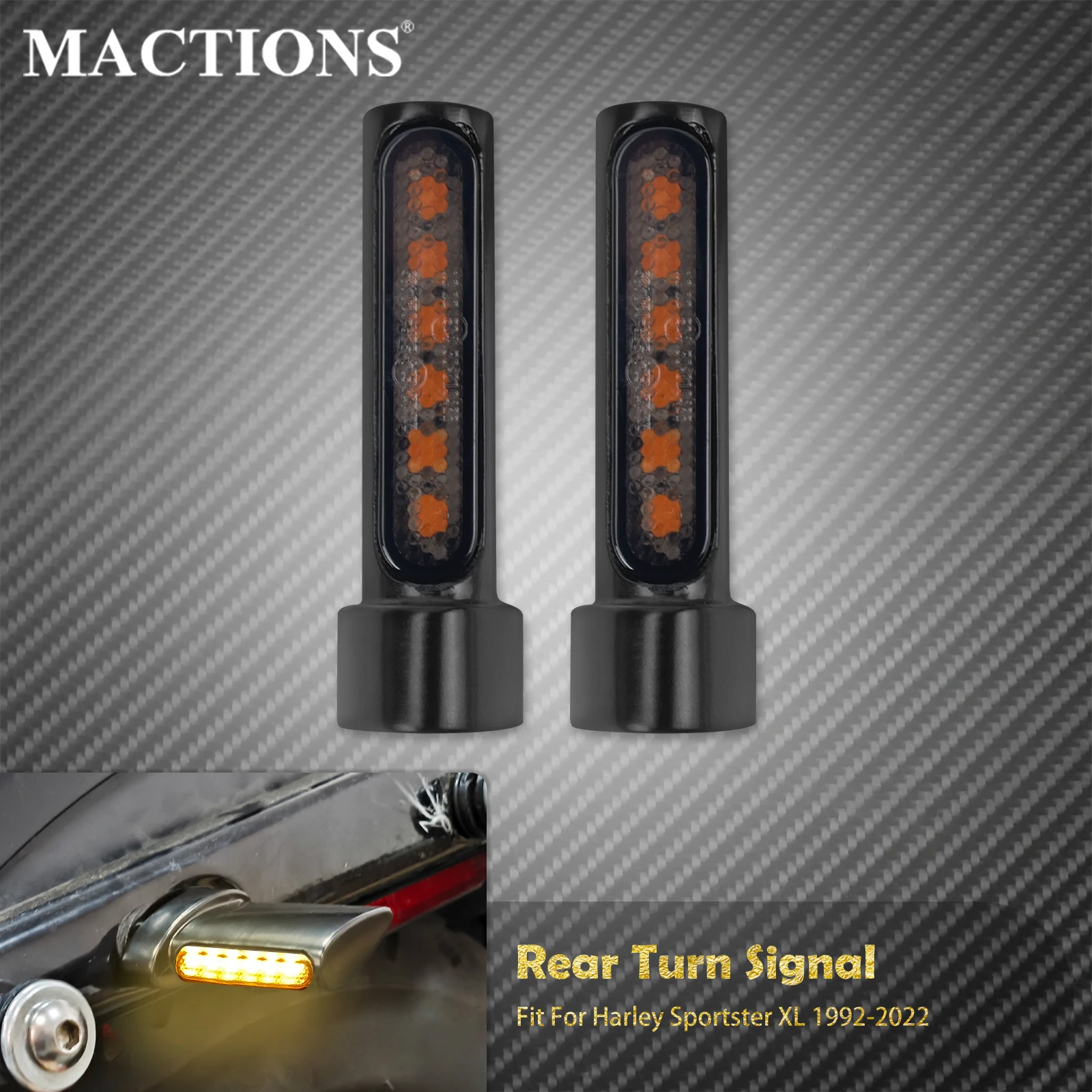 Motorcycle Rear LED Turn Signal Light E Mark Mini Indicators Blinkers Lamp For Harley Sportster XL1200 883 92-22 Touring Softail