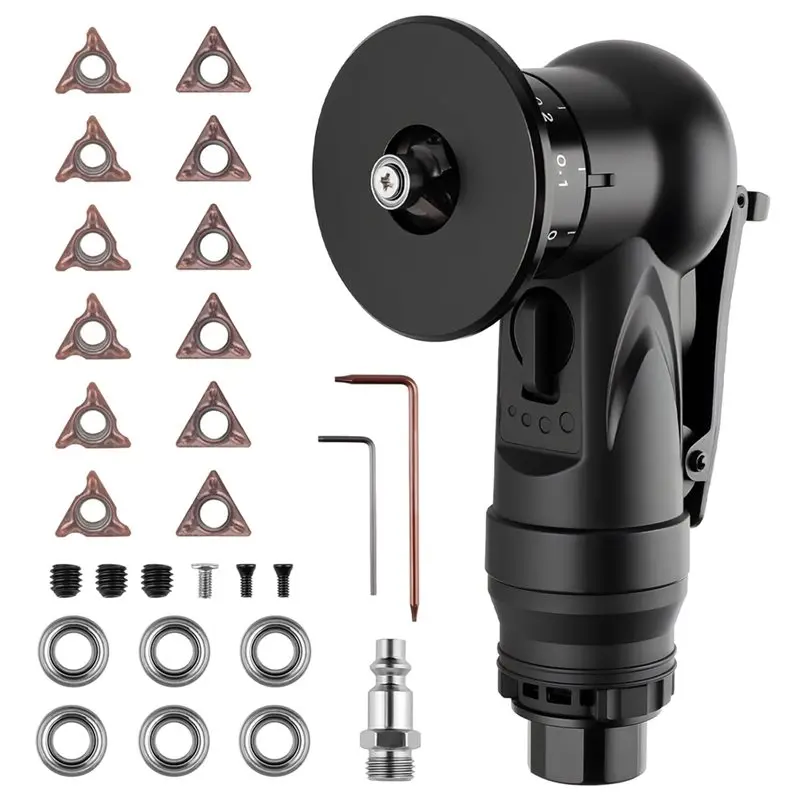 ABJT-Air Chamfer Tool Pneumatic, Chamfering Tool With 6 C-Angles& 6 R-Angles Blades, Upgrade Version