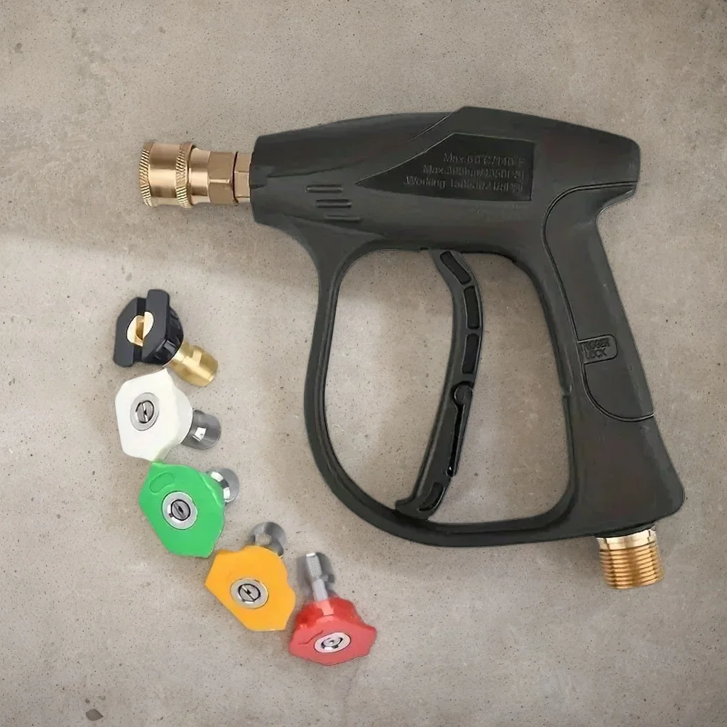 

Водяной пистолет для автомойки высокого давления — быстро вставное сопло с алюминиевым сердечником, в форме веера, пятицветный