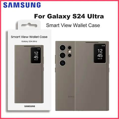 Original Samsung Smart View Wallet Smartphone Case EF-ZS928 für Galaxy S24 Ultra S-View Flip Case