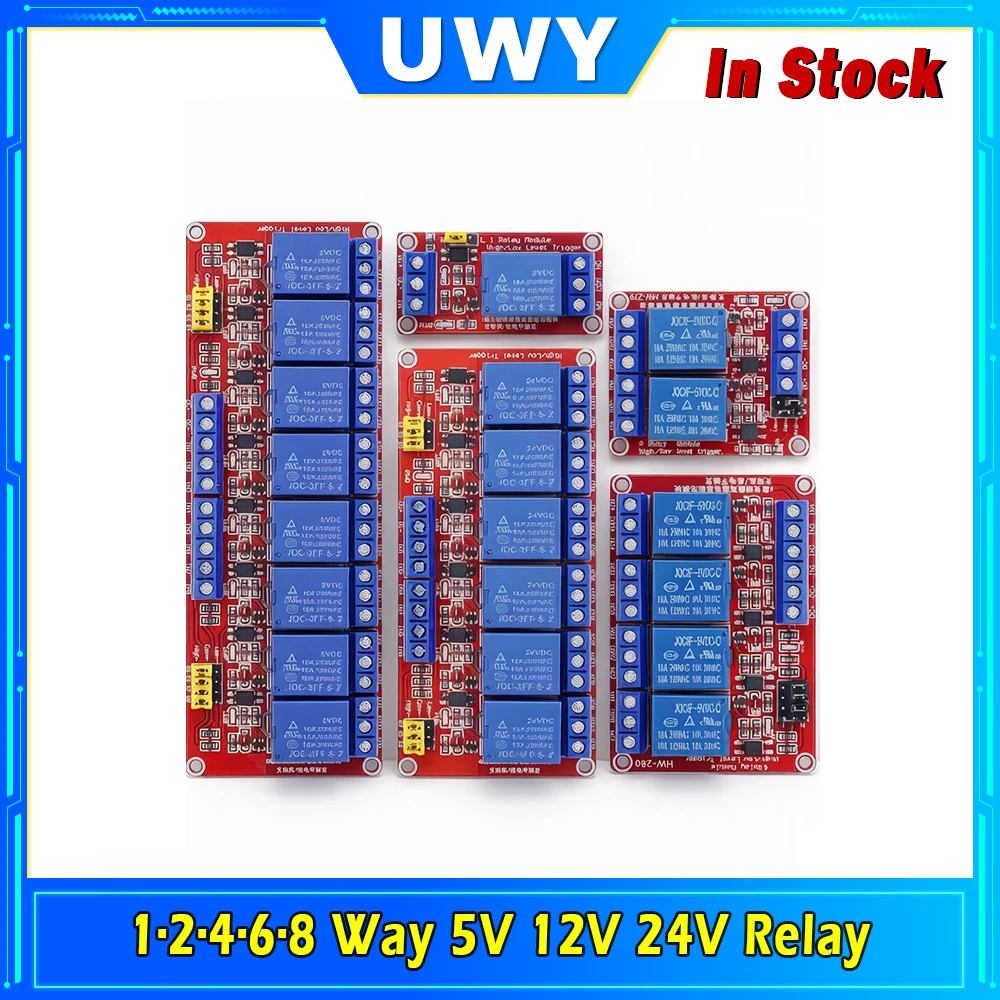 1 2 4 6 8 Channel Relay Module 5V 12V 24V N402 Optocoupler Isolation Relay Board For Arduino