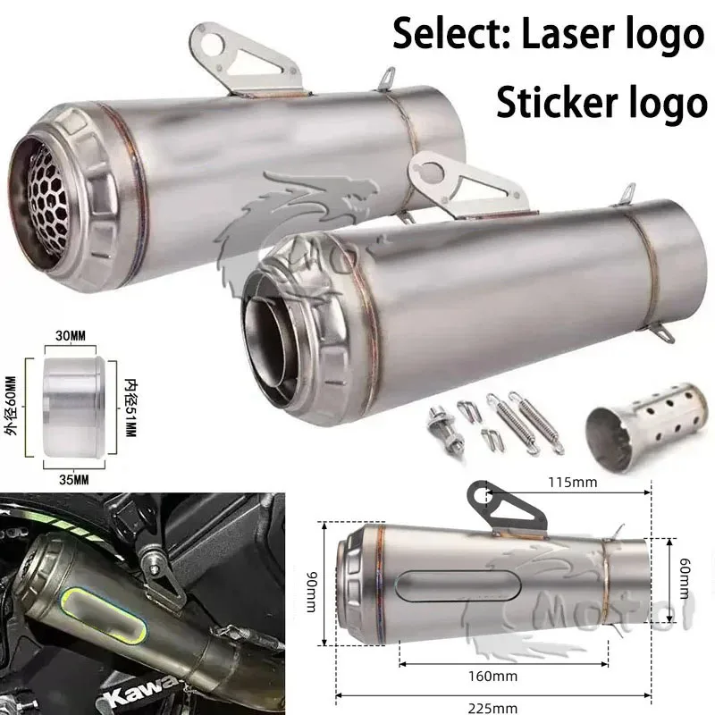Uniwersalny tłumik wydechowy do motocykla 51 60MM do Ninjia250300 R3 R6 R25 MT07MT09MT10 ZX6RZX10R Z800 Z900 CB400 ETC ARROW