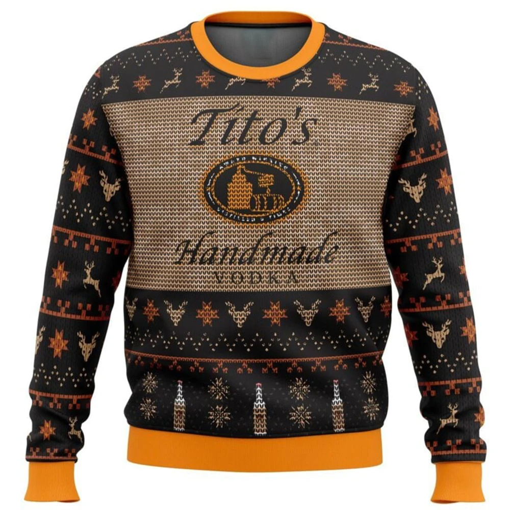 Tito’s Vodka Ugly Christmas Sweater Men Women Pullover Hot Sale Round Neck Long Sleeve Top Christmas Clothing2025 New Sweatshirt