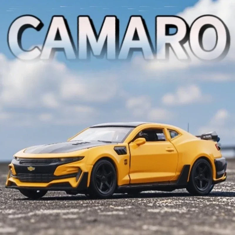 Camaro 1:32, modelo de aleación de Metal fundido a presión de alta simulación, sonido de coche, luz, colección extraíble, juguetes para niños, regalos