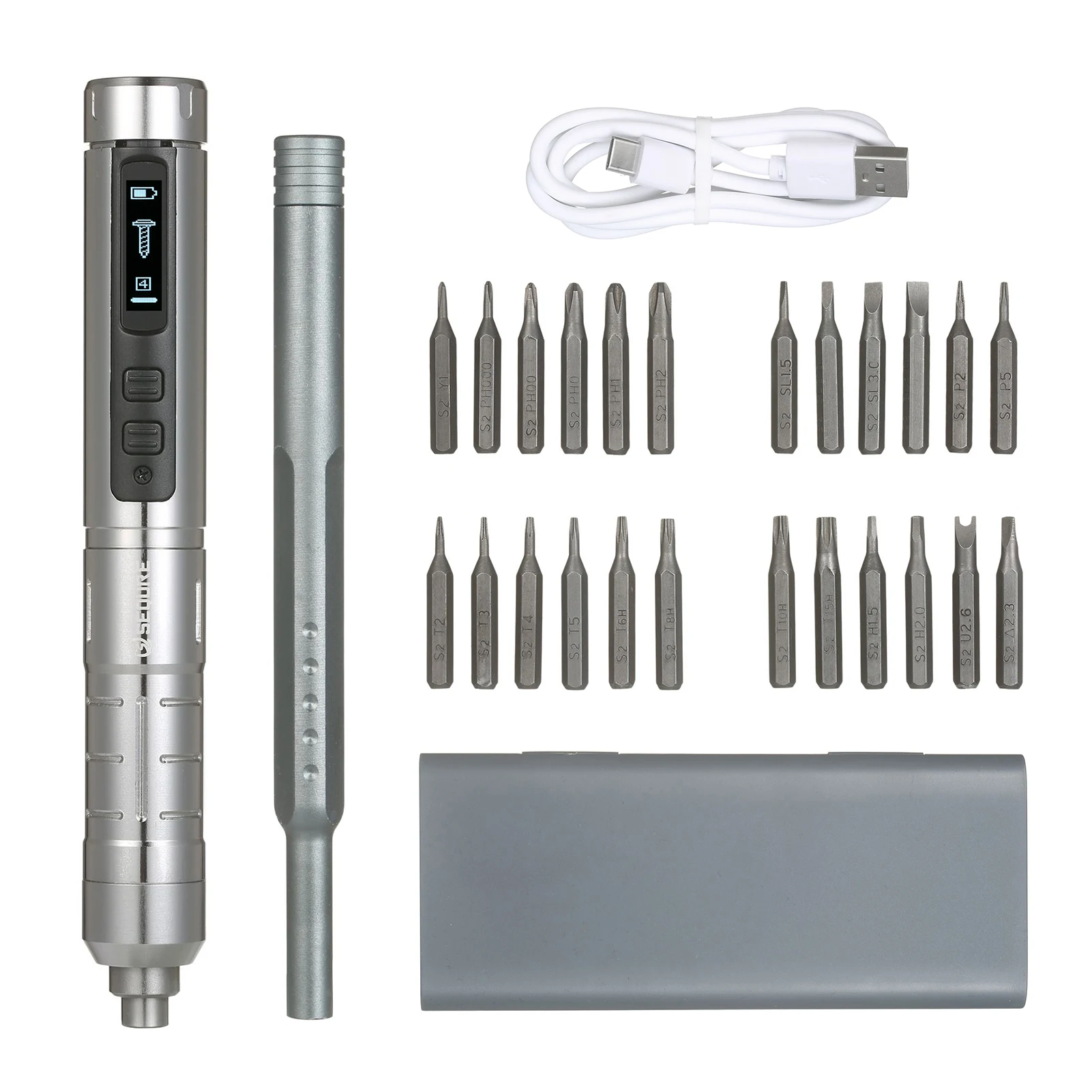 Electronics Repair Smart Pen Screwdriver Kit 245RPM Cordless Precision Screwdriver Set Type-C With 24 Magnetic Driver Bits