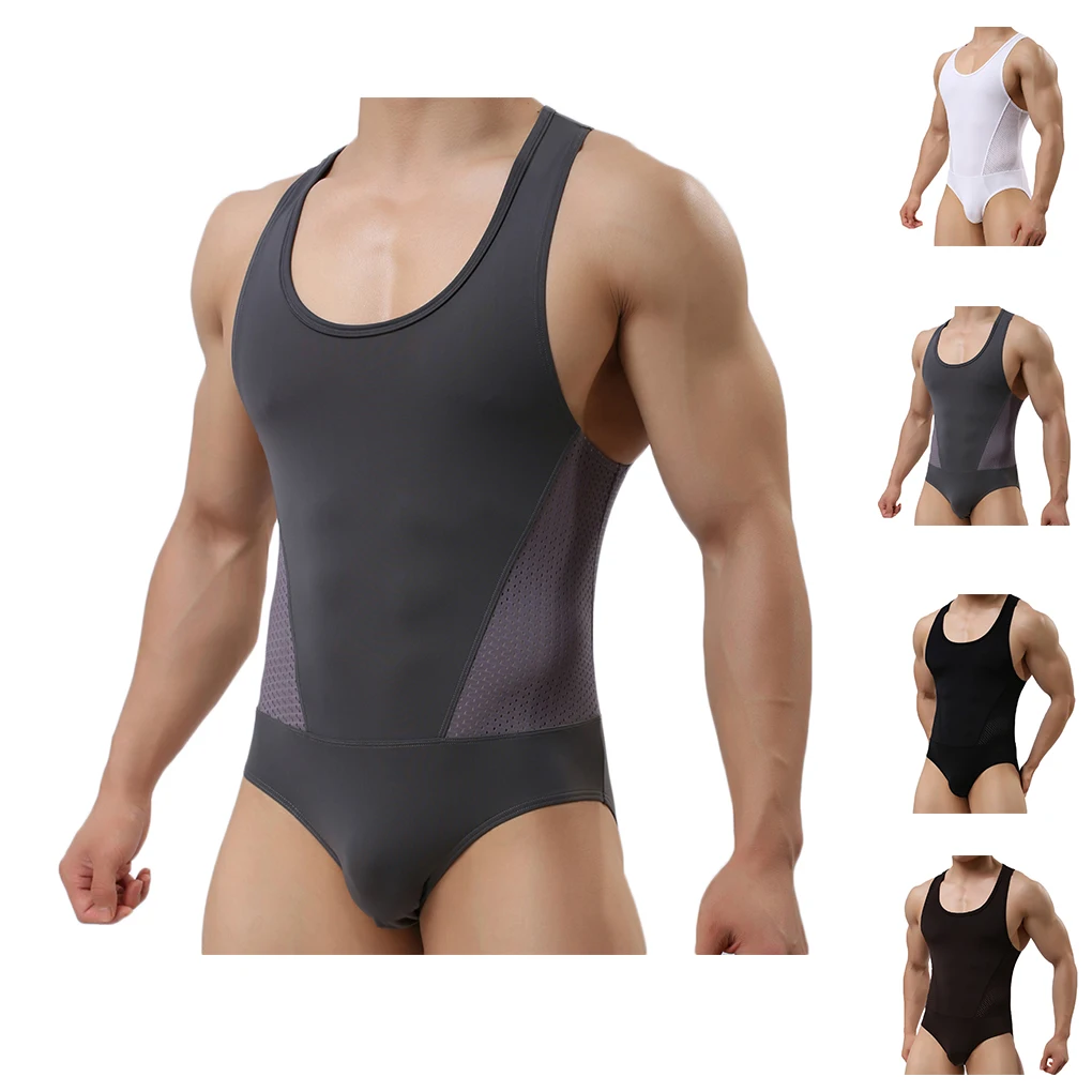 Men Fitness Bodybuilding Bodysuit Slimming Body Shaper Underwear Shapewear