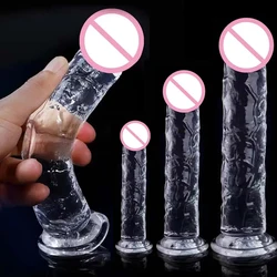 Dildo realistico per la masturbazione femminile Jelly Penis ventosa Dildo Big Dick 7 Size stimolatore clitorideo giocattolo adulto del sesso