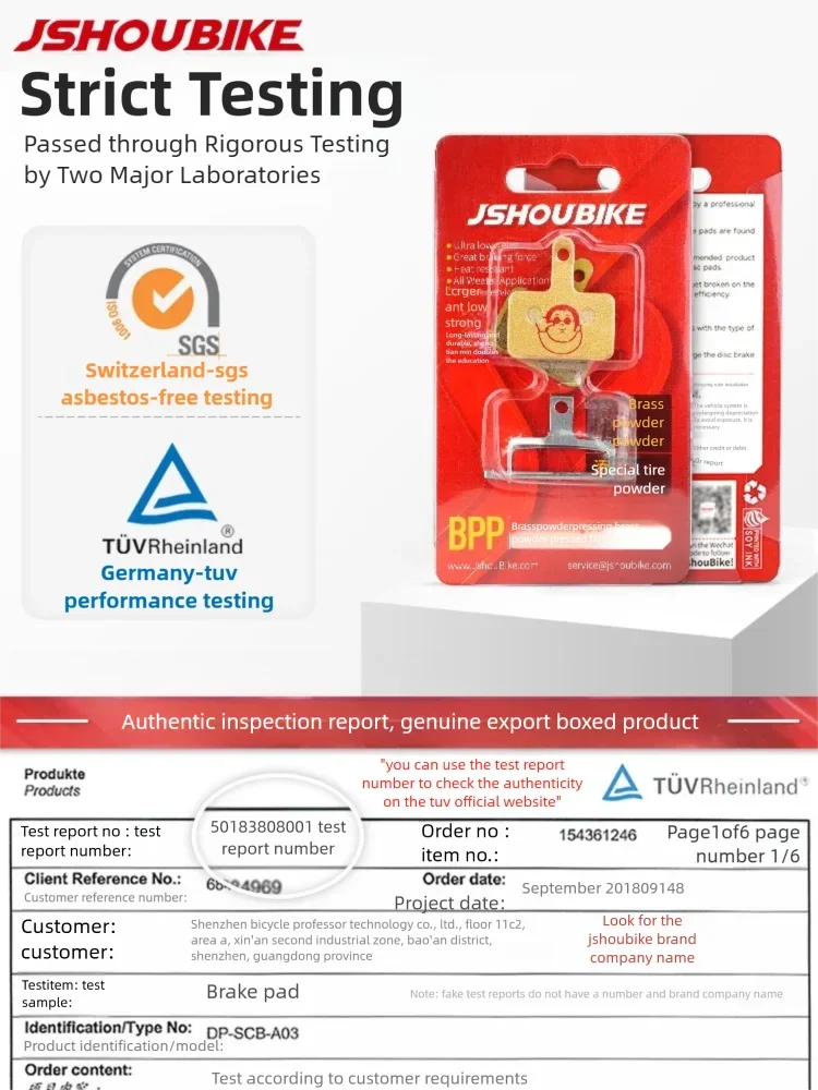 JSHOUBIKE 1/2/4/6/8/10 pairs BPP Bicycle brake pads Brass powder for Wire-pull disc brake Folding bike skateboard