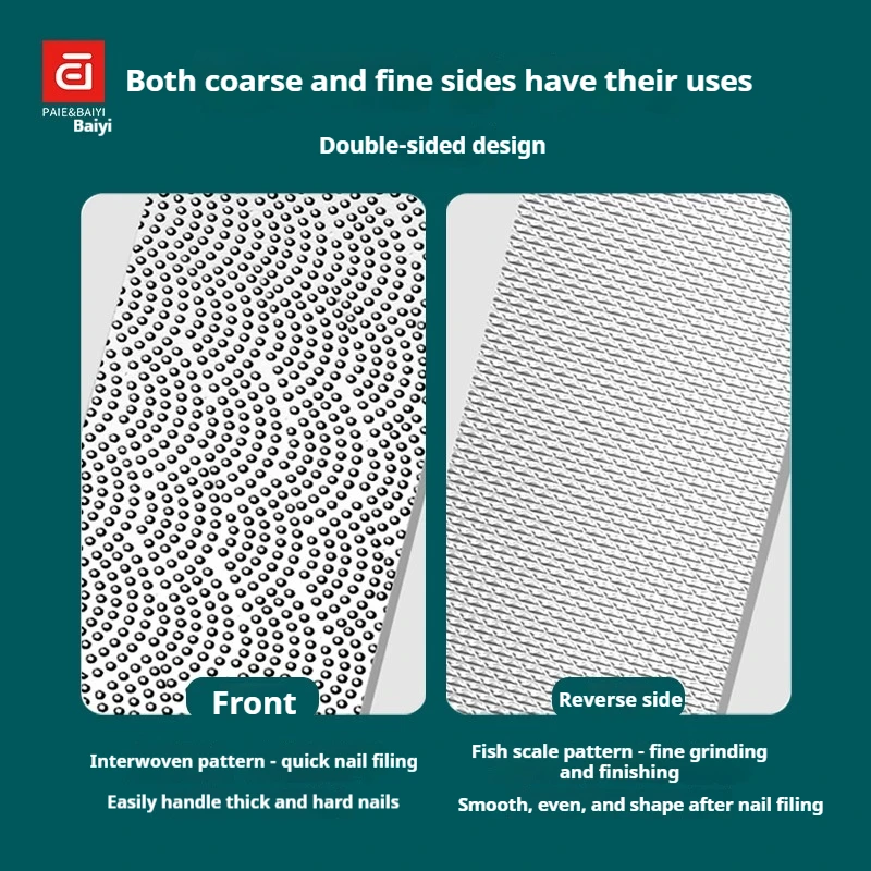 Lime à ongles et polisseuse robustes en acier inoxydable, outil de mise en forme des ongles réutilisable pour ongles naturels/artificiels, cadeaux adaptés aux voyages