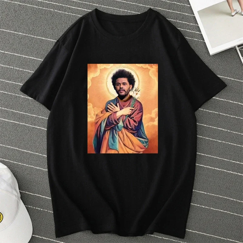 

Harajuku Kawaii Tshirt Streetwear Ullzang T Shirt Korea Style Top Pop Singer The Weeknd Artist Printed Fashion Man T-shirt funny