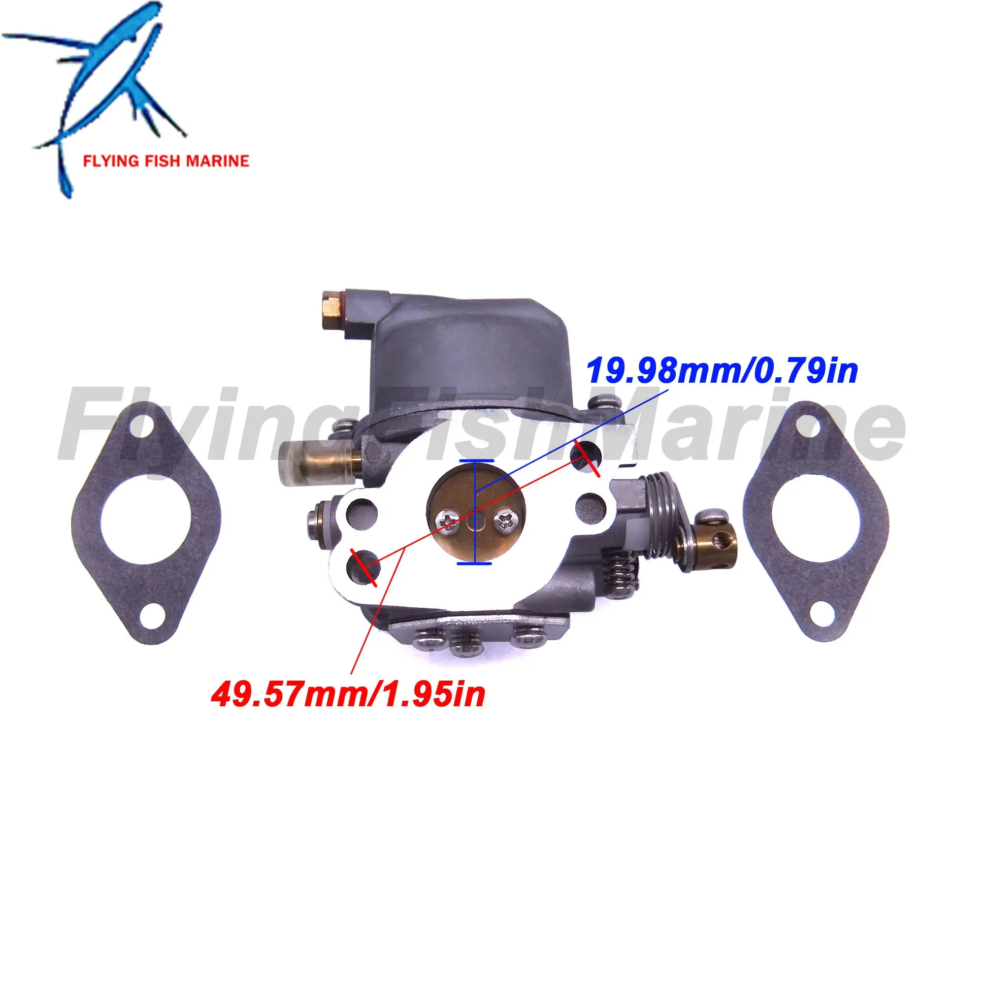 Outboard Motor 67D-14301-11 67D-14301-12 67D-14301-13 Carburetor Assy and 68D-E3646-A0 Gaskets (2 pcs) kit for Yamaha 4-stroke 4