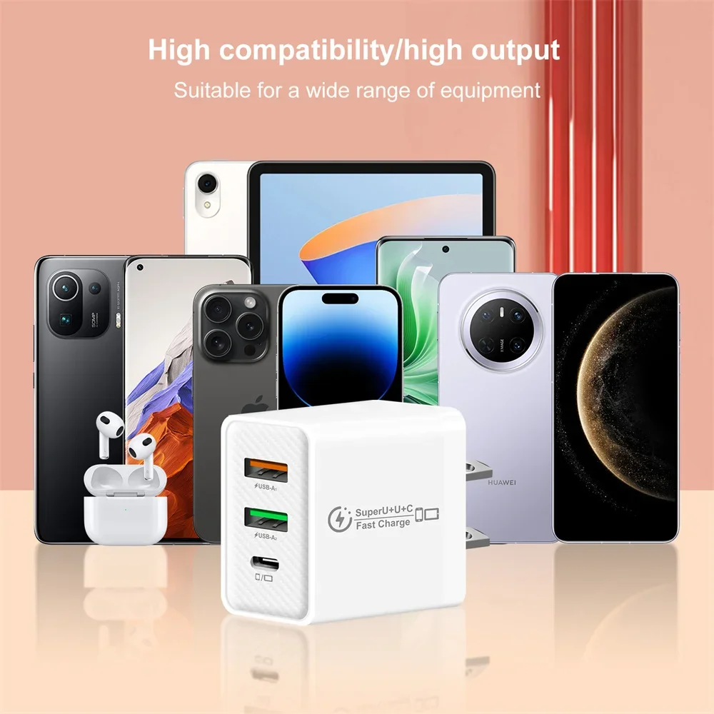 الهاتف المحمول USB C شاحن 48 واط PD شحن سريع نوع C الجدار محول آيفون 16 برو ماكس Xiaomi 15 13 14 سامسونج S23 S24