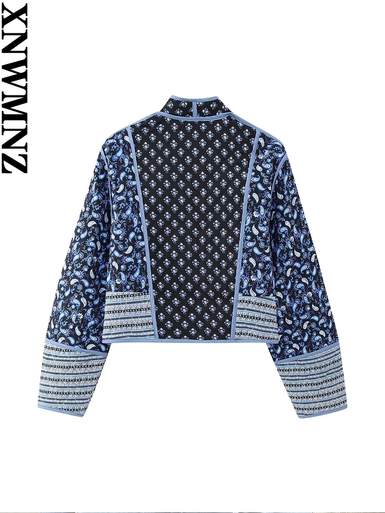 XNWMNZ-Chaqueta acolchada con estampado Retro para mujer, abrigo Reversible, versátil, cálido, elegante, a la moda, para invierno, 2023