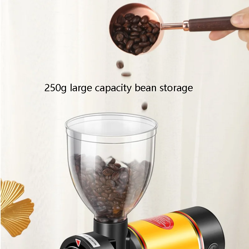 Electric Coffee grinder Coffee Bean grinder Coffee mill machine Black/Red Anti-jump 60mm Flat burr coffee miller