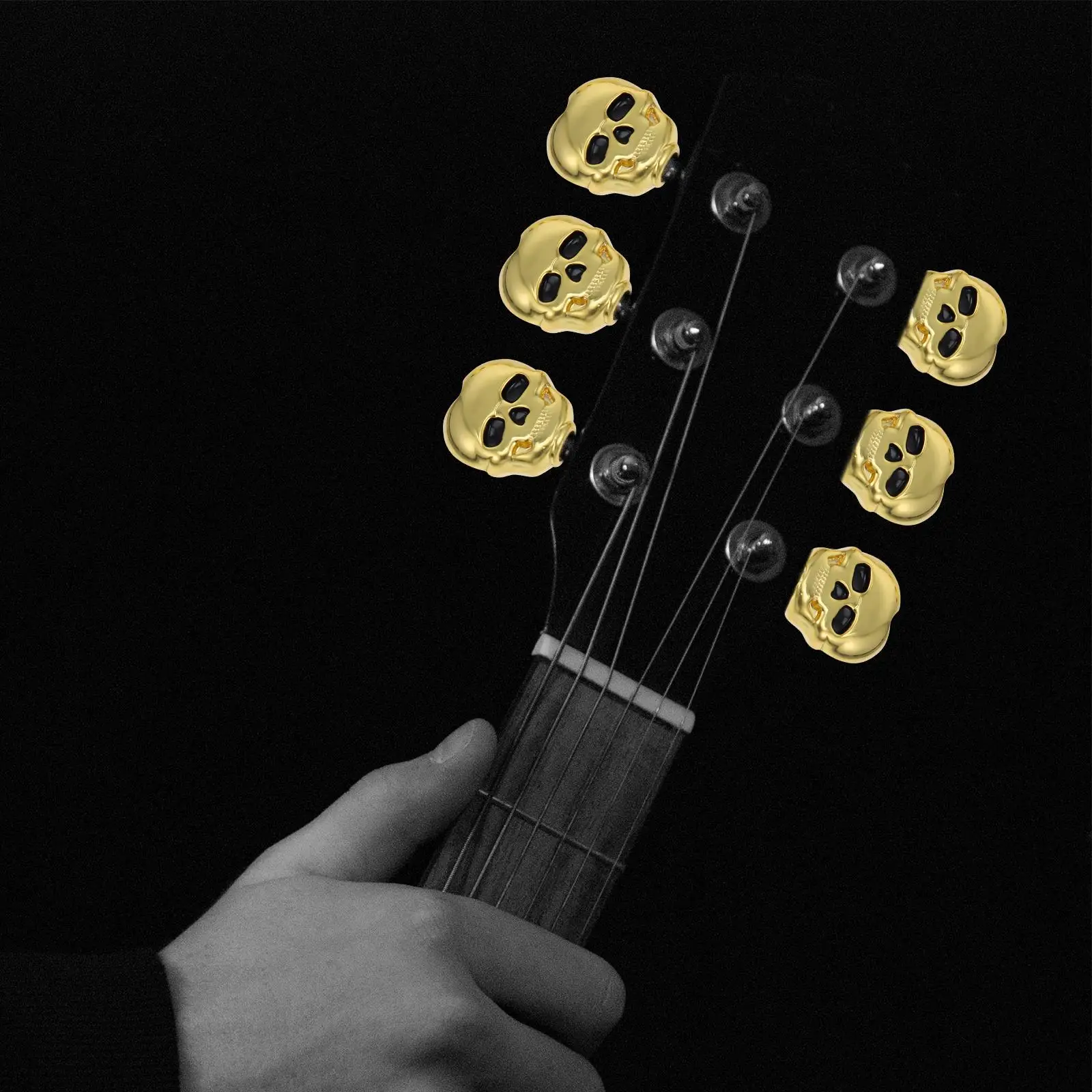 

6pcs Black Electric Guitar Tuning Pegs Metal String Machine Bass String Machine Parts Accessories Replacement