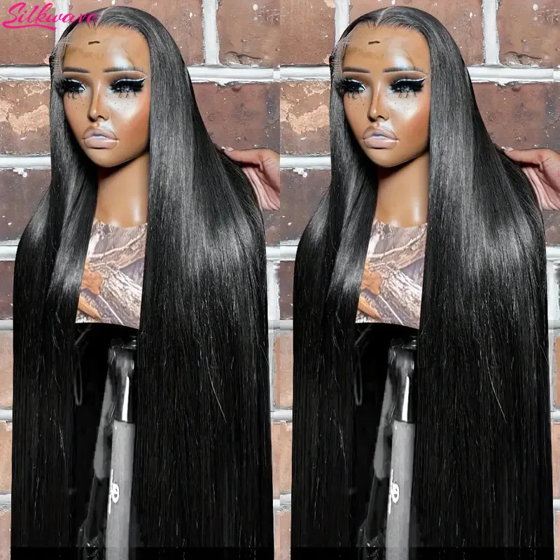 30 40 Inch Straight Lace Front Wigs  Pre Plucked Brazilian Transparent 13x6 HD Lace Frontal Human Hair For Black Women