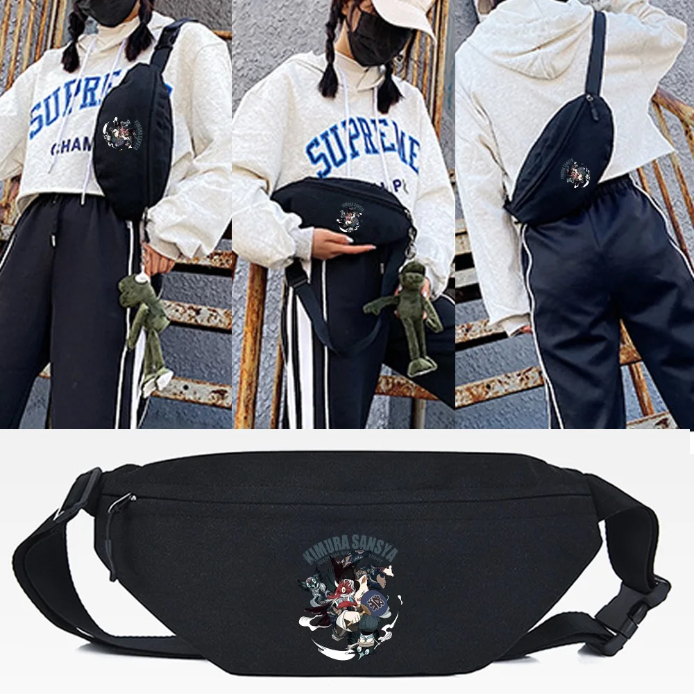 Waist Bag Small Chest Pack for Men Women Crossbody Bags Hip Hop Street Shoulder Bag Ninja Print Fanny Pack Multifunction Handbag