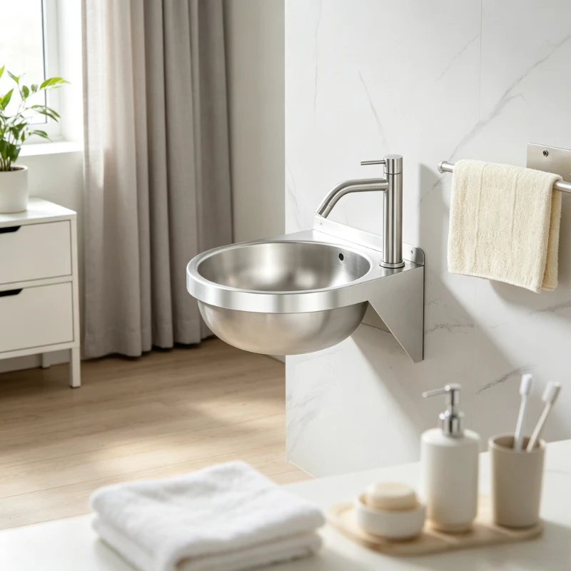 304 Stainless Steel Wall Mounted Wash Basin, Space-Saving Bathroom Sink for Toilet & Balcony, Compact Hanging Hand Washing Pan