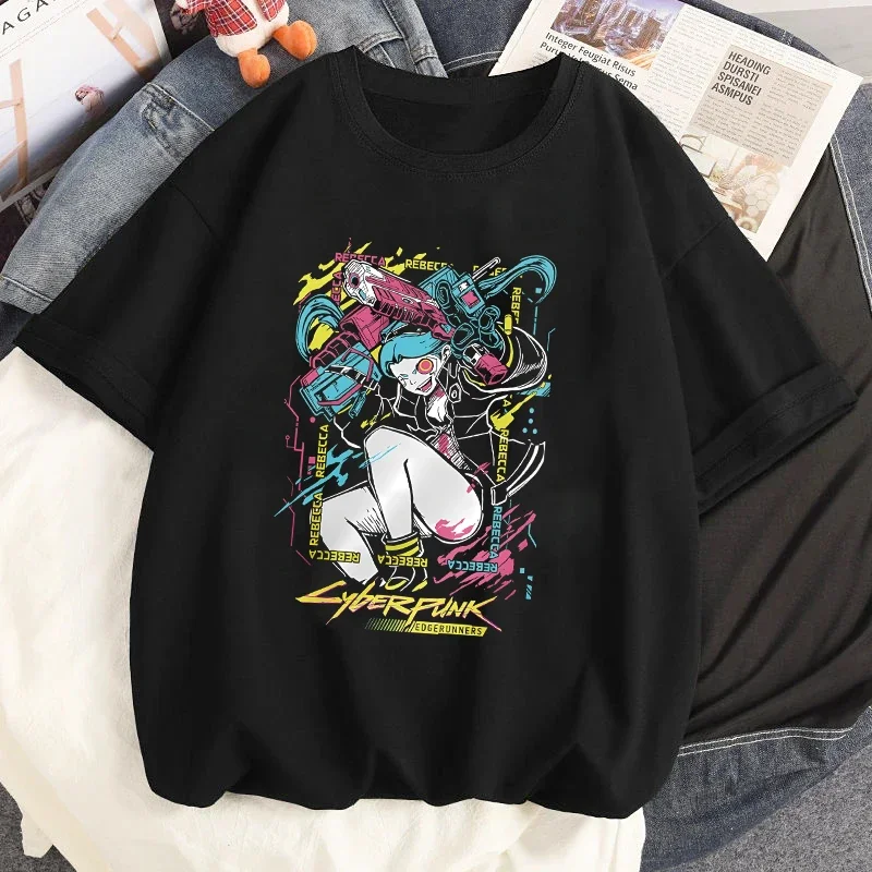 Cartoon Cyber Punk Future Sense of Sight Style T Shirt High Street Women Vintage Tshirt Summer Men Casual Streetwear Tees Tops