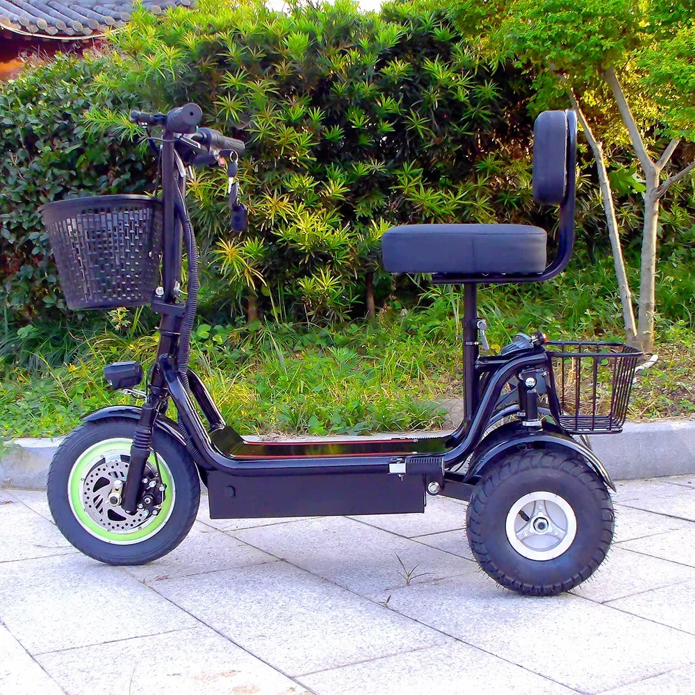 Foldable Electric Tricycle, High Power, Third Gear, Adjustable,Leisure,Commuting,Vehice,11 Inch, 48V, 350W,Range 40-50KM,25KM/H