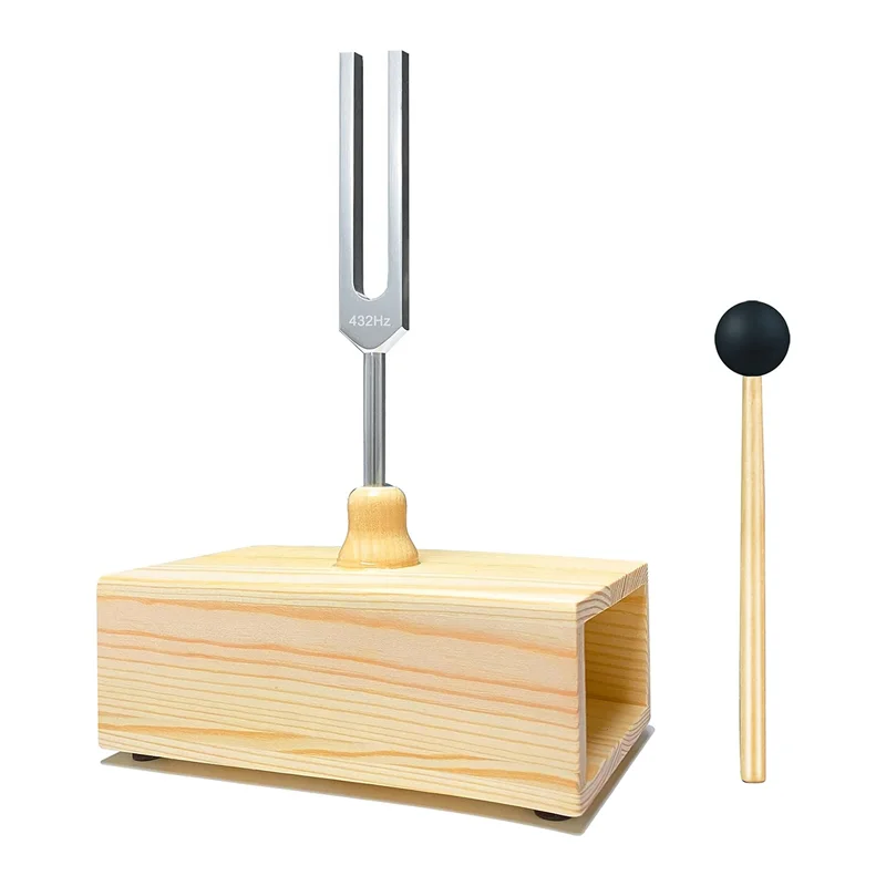 Hot 432 Hz Tuning Fork with Resonance Box,For Sound Healing,Tuning Fork Resonance Teaching, Hearing Tests,