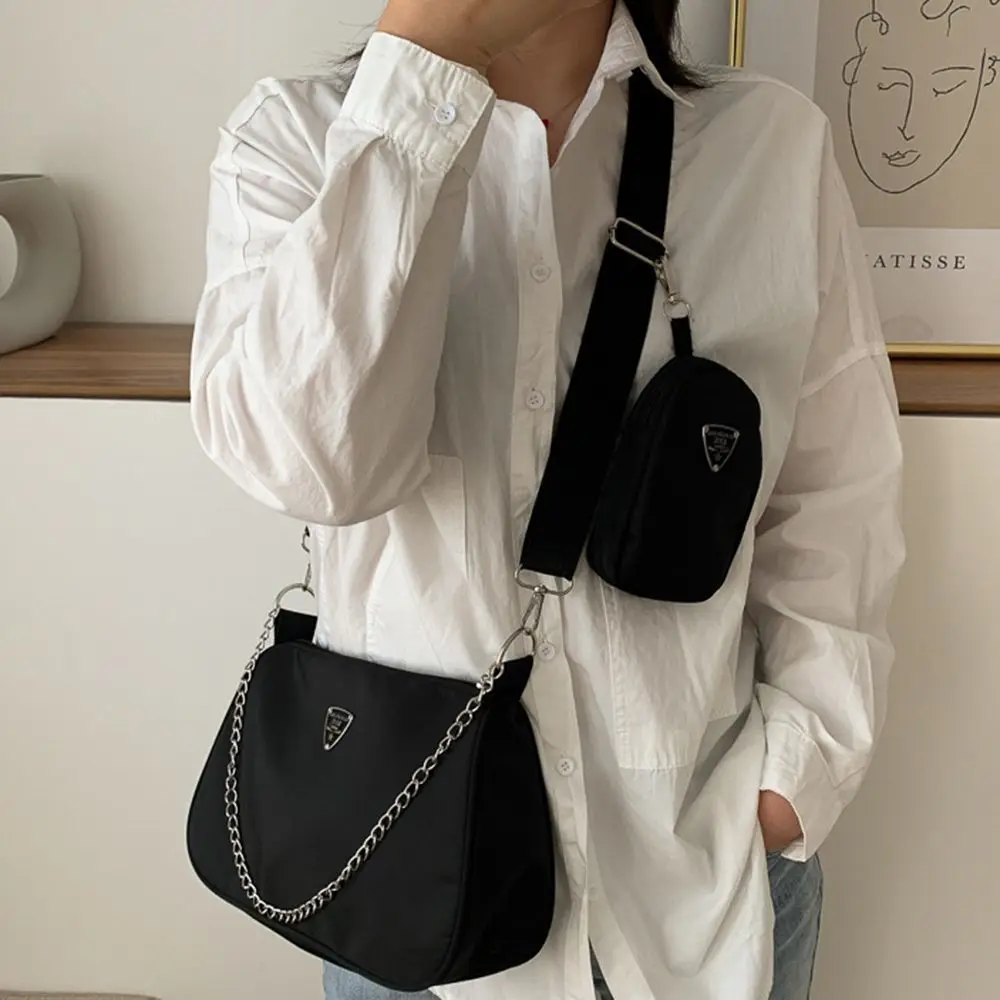 Woman Female Fashion Causal Handbag Set Crossbody Bags Shoulder Handbags 2in1 Sling Bag Trend Hand Bag For Travel Shopping