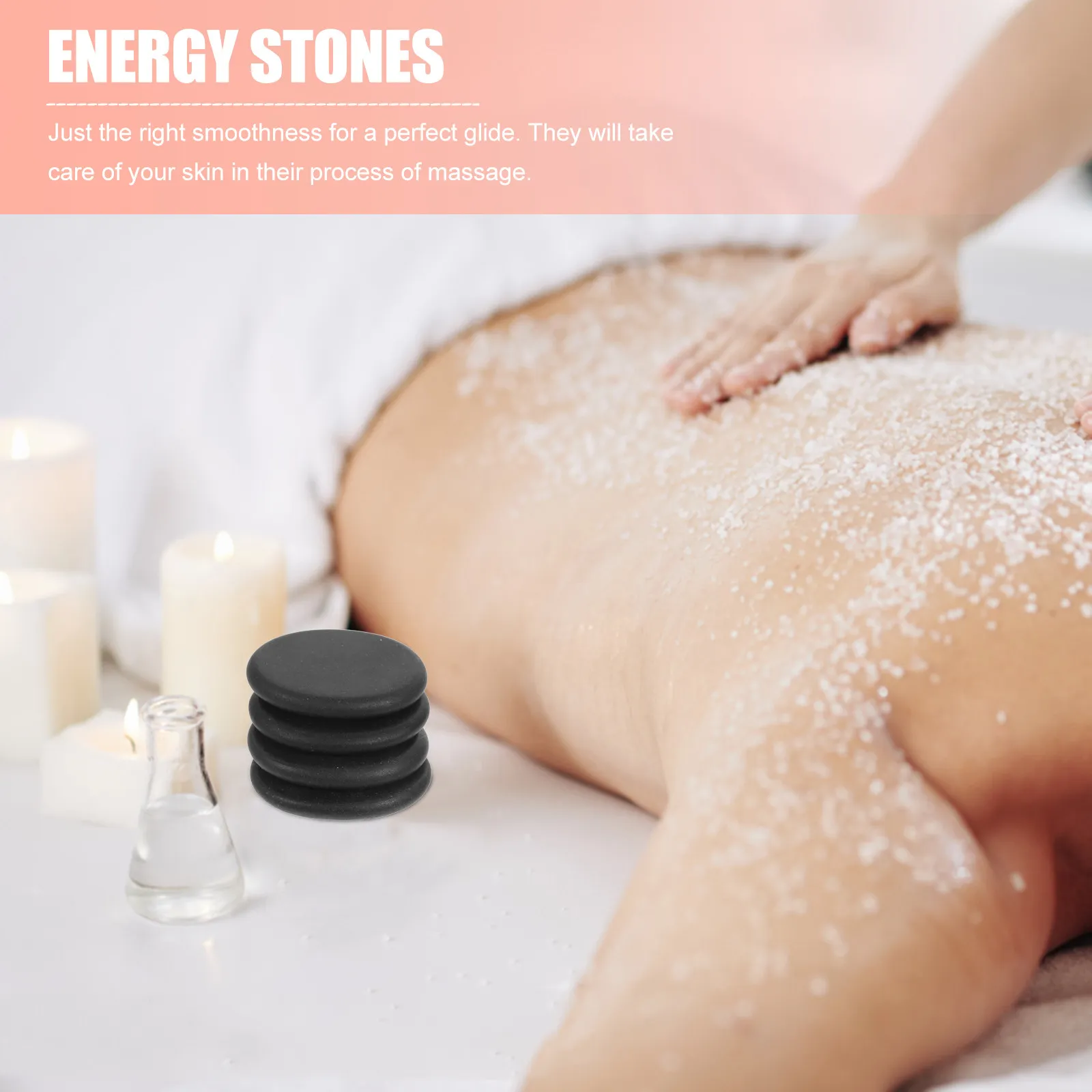 

10Pcs Volcanic Hot Stones Stone Spa Massage Stones Smooth Heat Retention for Face Back Arms Feet Essential Oil