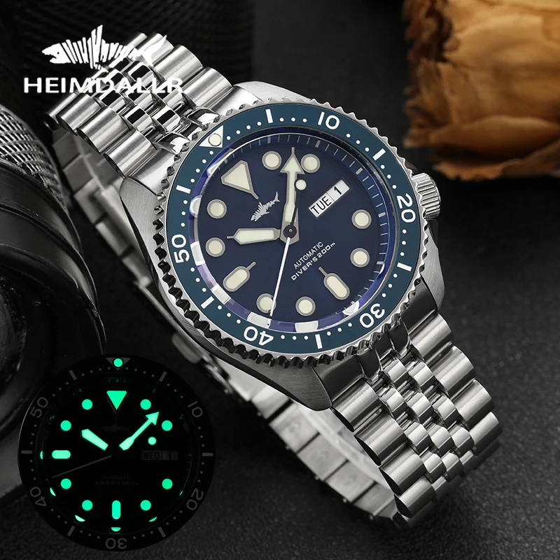 HEIMDALLR SKX007 Dive Watch NH36 Automatic Mechanical Sapphire Glass C3 Super Luminous 200M Waterproof 316L Steel 42mm Men Watch