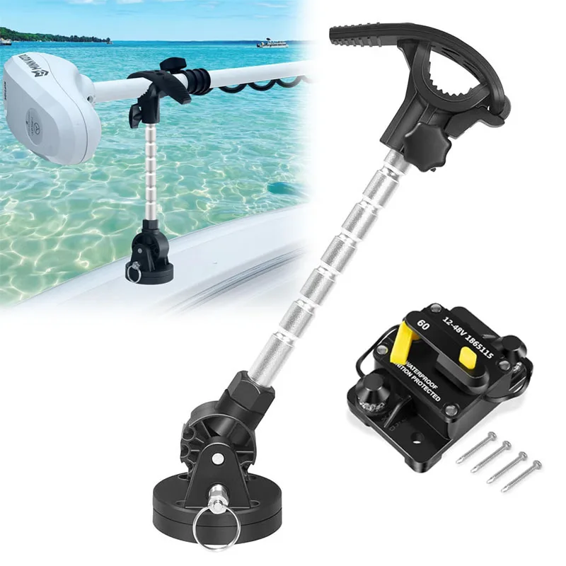 1865115 MKR-27 60 AMP Circuit Breaker & 1862051 MKA-55 Electric Steer Stabilizer Kit - for MinnKota Trolling Motors 12-48V