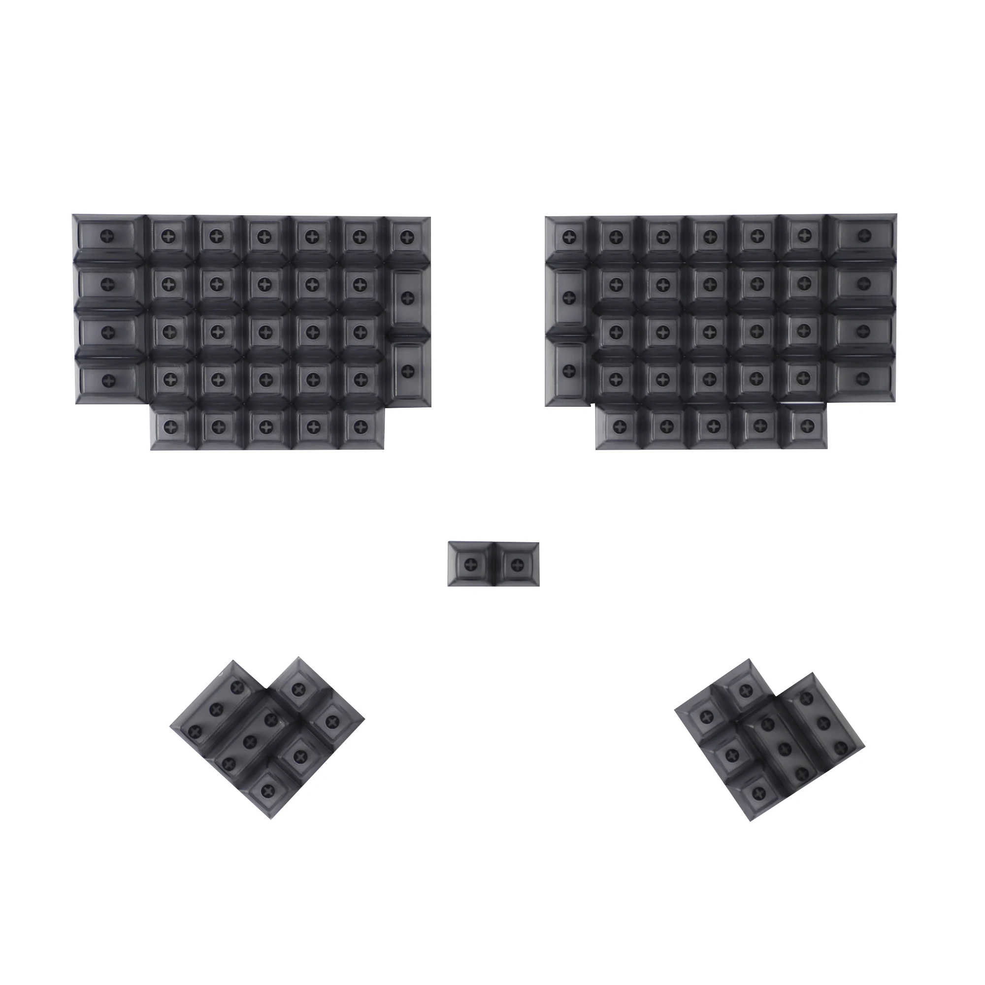 YMDK DSA Profile Transparent Keycap Set Blank Black Clear ABS Keycaps Set For Ergo Ergodox Planck Preonic Lily 58 Keyboard
