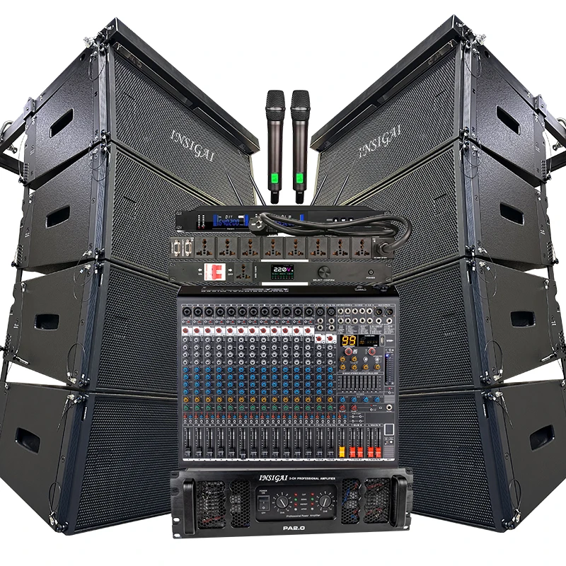 New design custom double professional outdoor performance stage wedding powered active passive line array speaker system