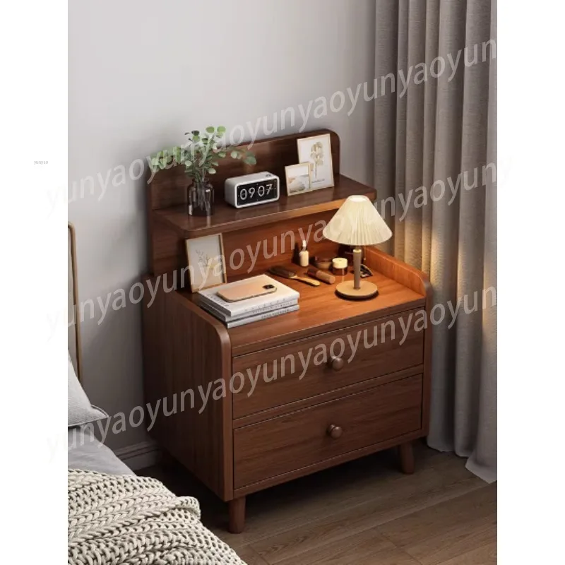 

Bedside Table Solid Wood Leg Simple Modern Storage Cabinet Small Compact Nightstand for Bedroom Home 2026 New