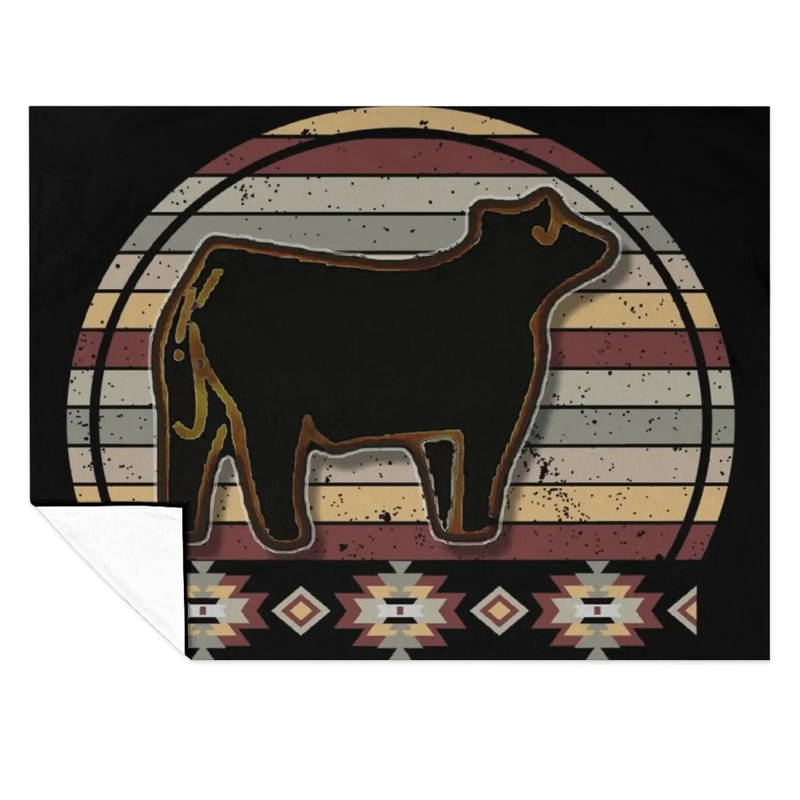 

Livestock Show Steers - Market Steer Throw Blanket Single wednesday Cute Plaid Stuffeds Blankets