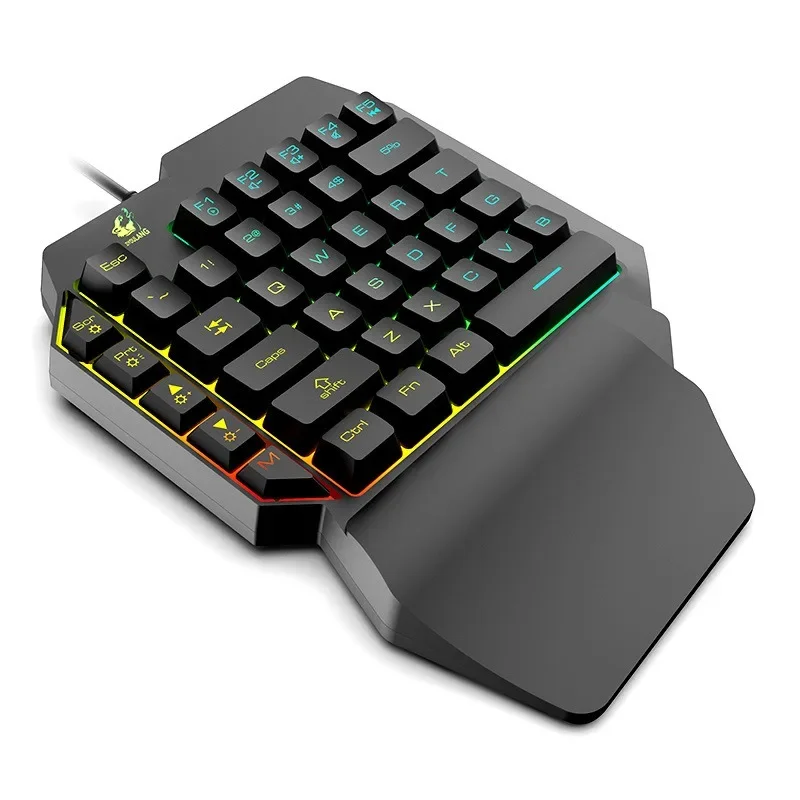 Free Wolf K15 Mini Keyboard Wired One Handed Left Hand Gunslinger Throne Touch Mechanical Gaming Keyboard Office Game for Peace