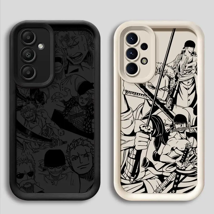 قطعة واحدة لوفي زوروس حافظة لهاتف سامسونج جالاكسي A24 A13 A14 A16 A26 A22 A33 A34 A36 A56 A32 A23 A12 غلاف ناعم