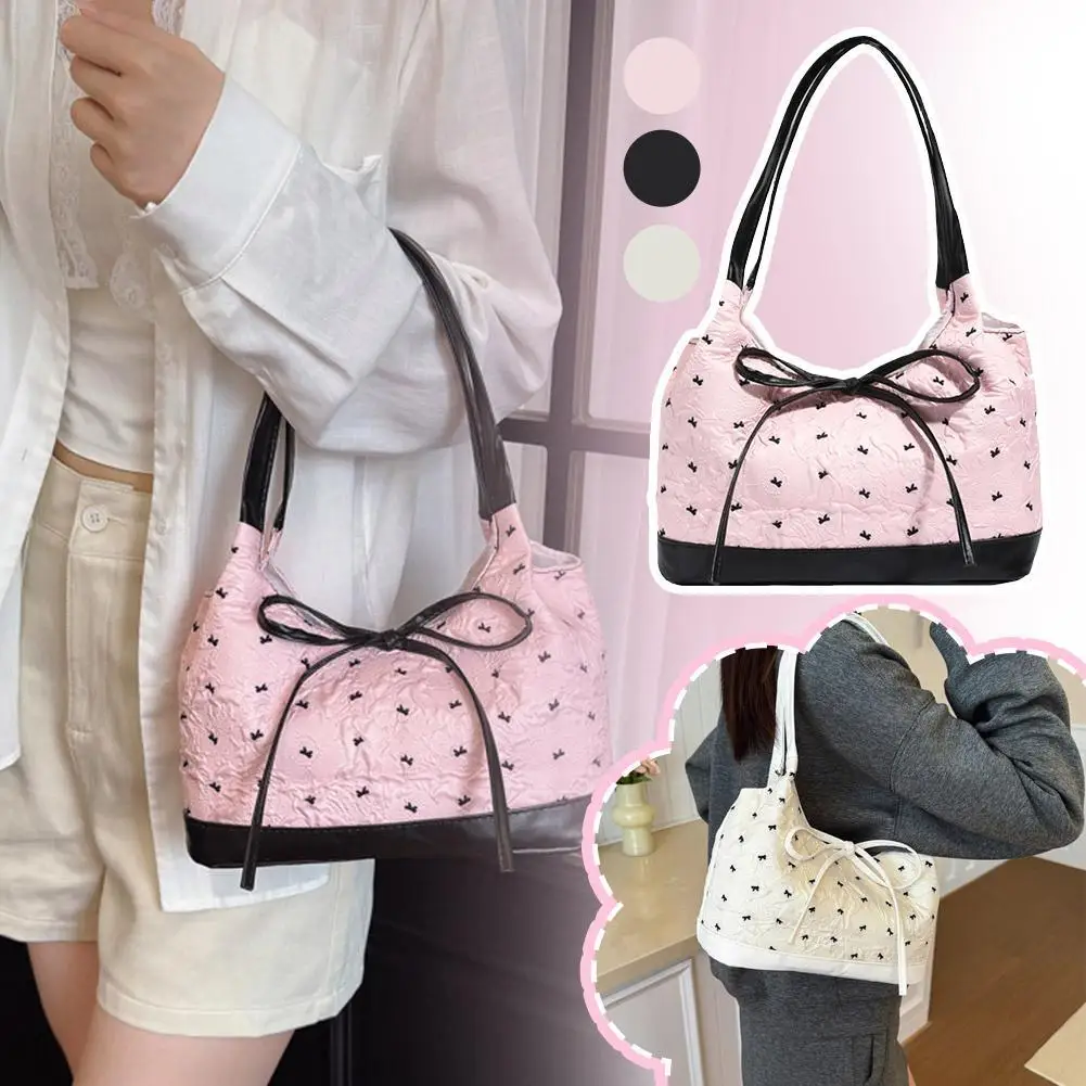 

Simple Style Shoulder Bag Bow Underarm Bag Premium Female Casual Bag Small Square Bag Luxury High Quality Handbag