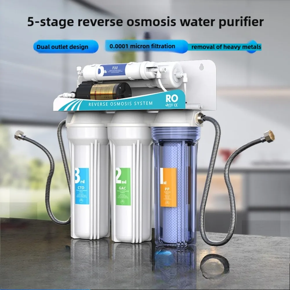 5-Stage Reverse Osmosis 100G Water Filtration System Home RO Water Purifier System Under Sink Drinking Water Filter System